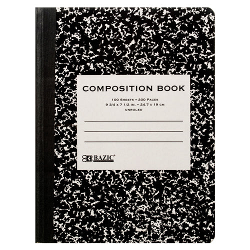 NOTEBOOK COMPOSITION UNRULED 100CT