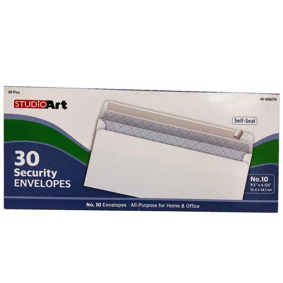 WHITE, SECURITY, NO.10 SELF SEAL - 30CT