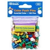 PUSH PIN 100 CT ASSORTED COLOR OR CLEAR